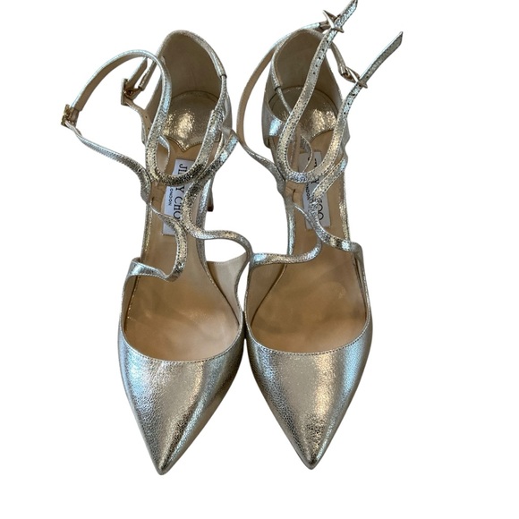 Jimmy Choo Azia silver metallic leather pumps size 41 - Picture 2 of 11